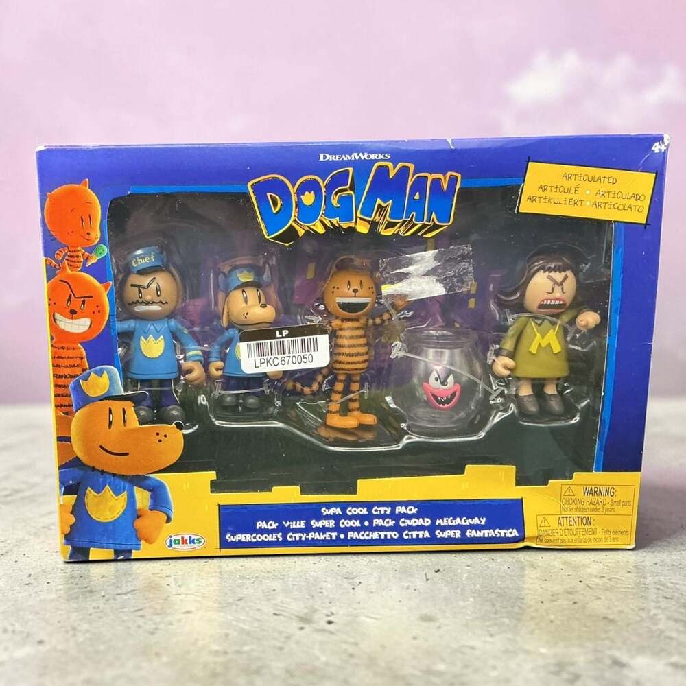 Jakks Pacific DreamWorks Dog Man Supa Cool City Pack Action Figure 5-Pack